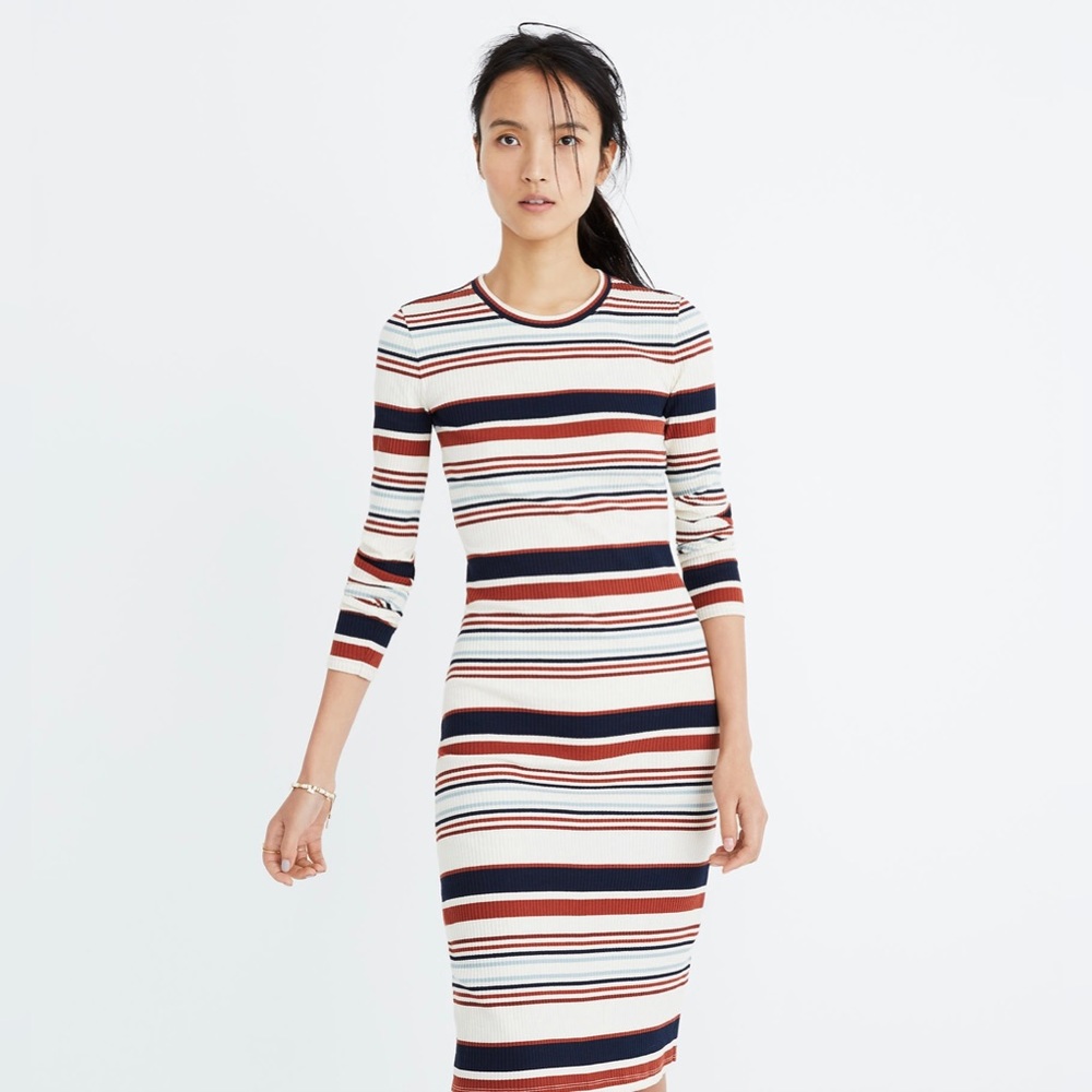 Madewell striped midi dress